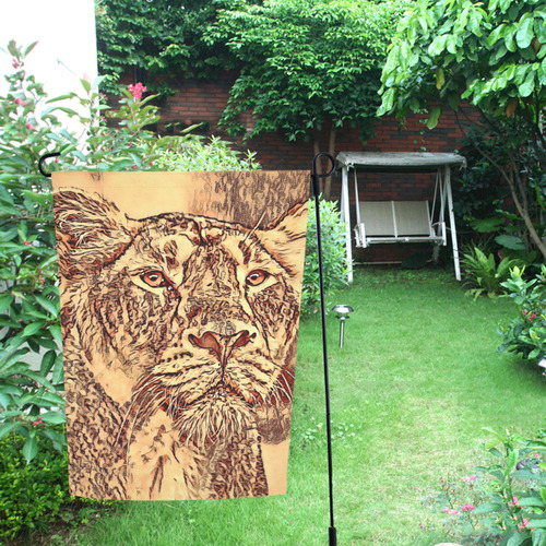 Animal ArtStudio Amazing Lion by JamColors 2 Garden Flag 12‘’x18‘’（Without Flagpole）