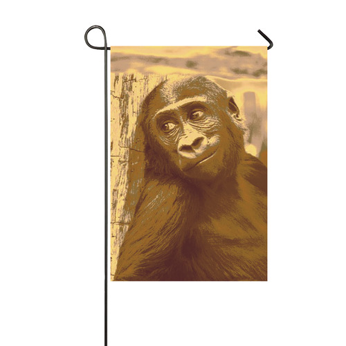 smiling gorilla baby  by JamColors Garden Flag 12‘’x18‘’（Without Flagpole）