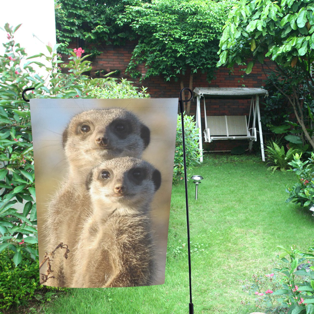 cute meerkats  by JamColors Garden Flag 12‘’x18‘’（Without Flagpole）