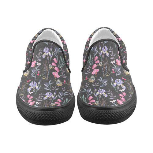 Wildflowers I Women's Unusual Slip-on Canvas Shoes (Model 019)