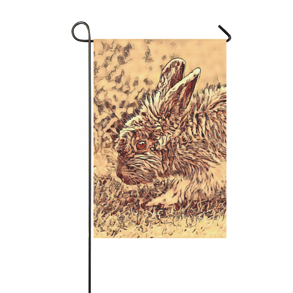 Animal ArtStudio Amazing Bunny by JamColors Garden Flag 12‘’x18‘’（Without Flagpole）