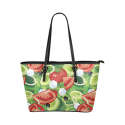 Fruits and Vegetables Food Pattern Leather Tote Bag/Small (Model 1651)