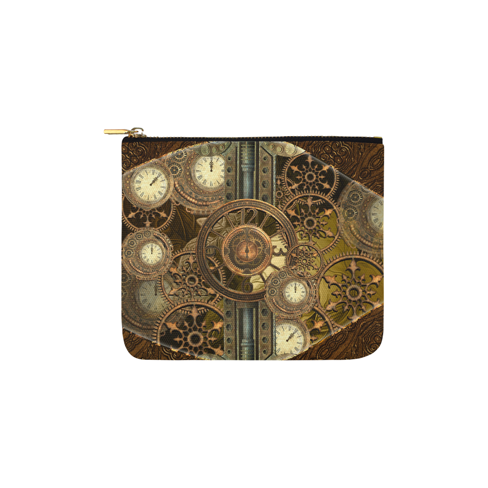Steampunk clocks and gears Carry-All Pouch 6''x5''