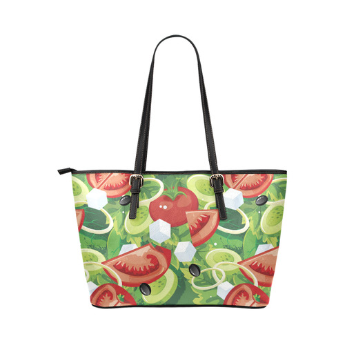 Fruits and Vegetables Food Pattern Leather Tote Bag/Small (Model 1651)