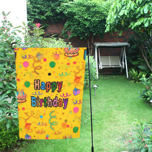 Happy birthday by Popart Lover Garden Flag 12‘’x18‘’（Without Flagpole）