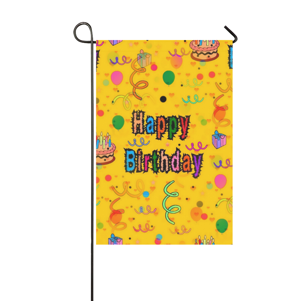 Happy birthday by Popart Lover Garden Flag 12‘’x18‘’（Without Flagpole）