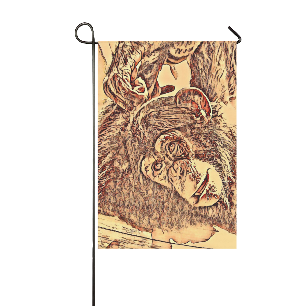 Animal ArtStudio Amazing Baby Chimp by JamColors Garden Flag 12‘’x18‘’（Without Flagpole）