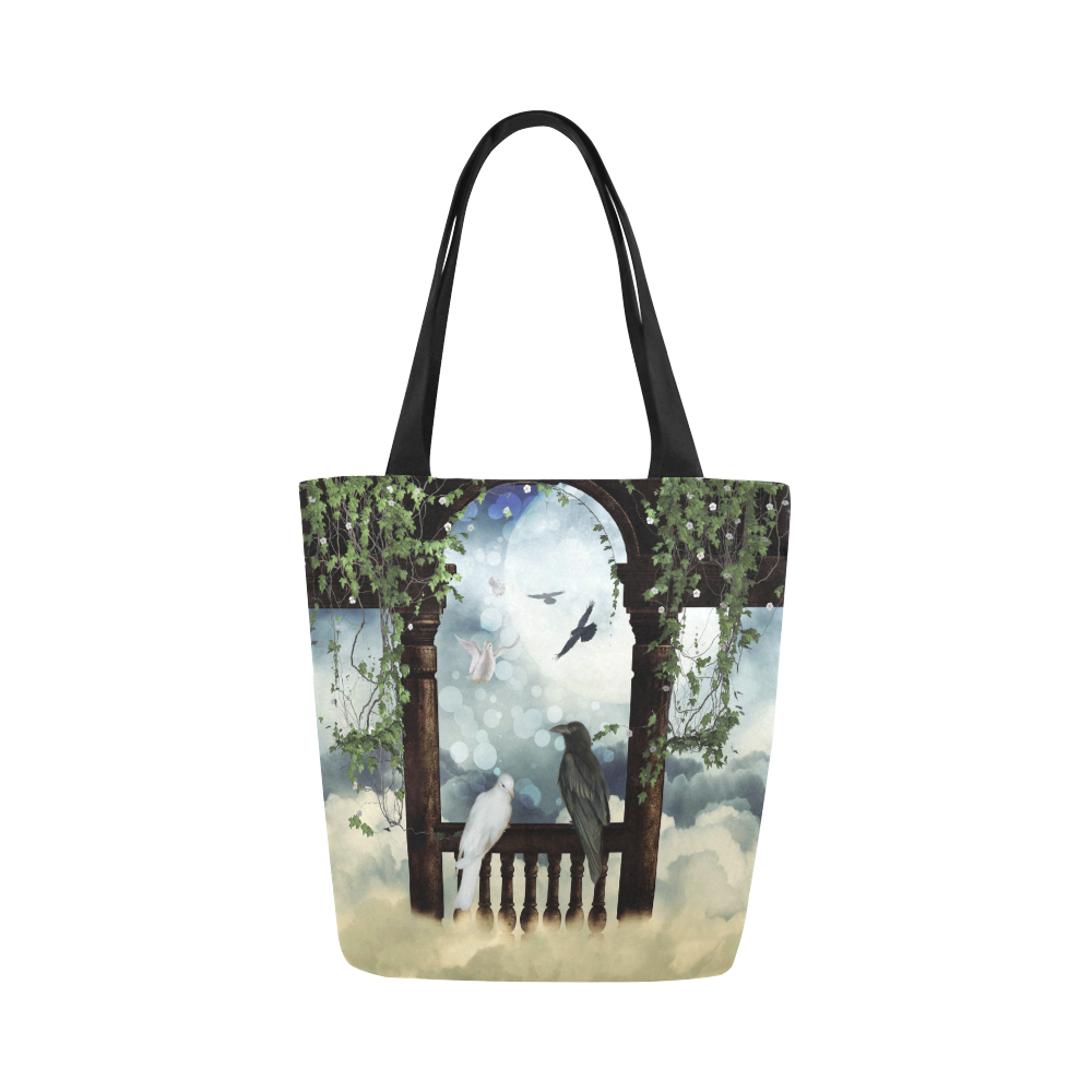 The crow and the dove Canvas Tote Bag (Model 1657)