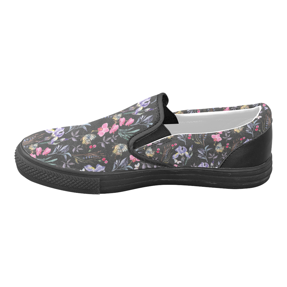 Wildflowers I Women's Unusual Slip-on Canvas Shoes (Model 019)