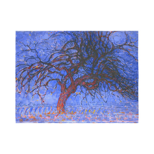 Piet Mondrian Evening Red Tree Cotton Linen Wall Tapestry 80"x 60"