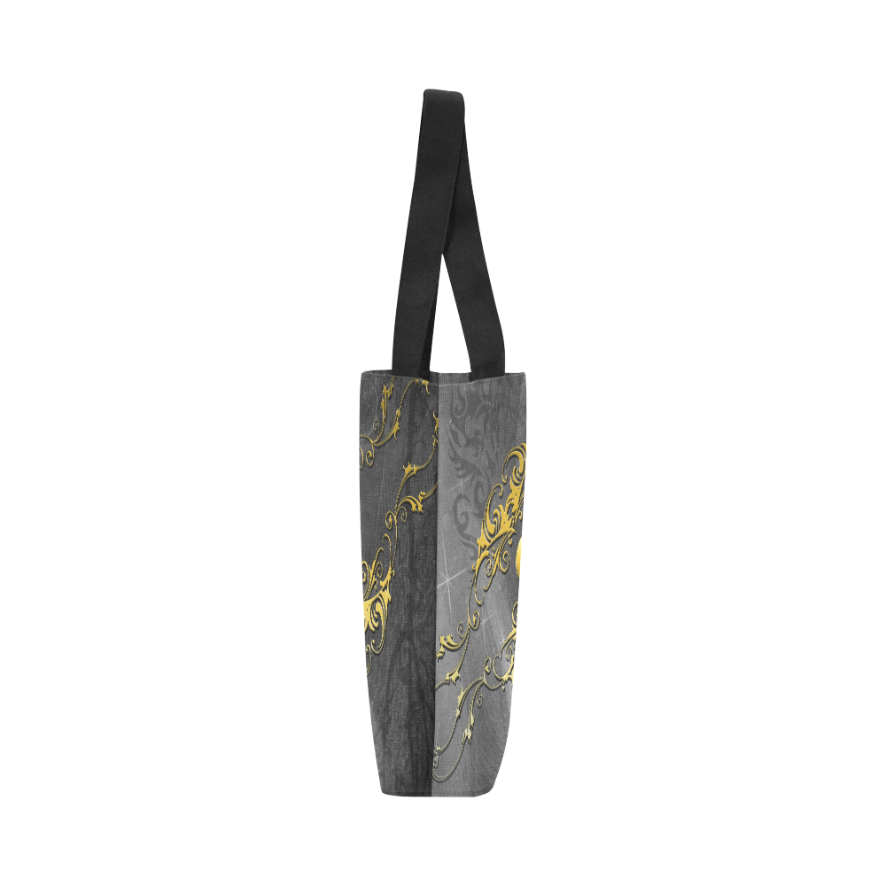 Tribal dragon on yellow button Canvas Tote Bag (Model 1657)