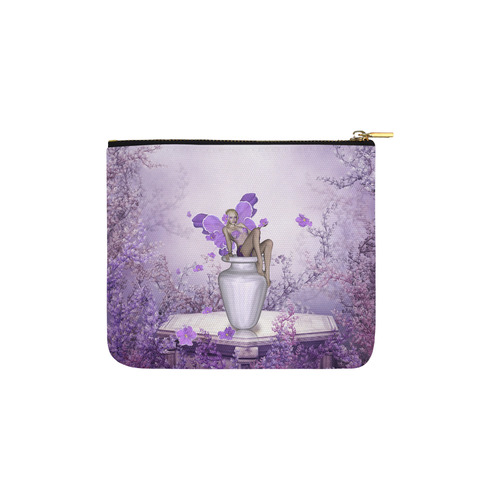 Beautiful fairy with flowers Carry-All Pouch 6''x5''