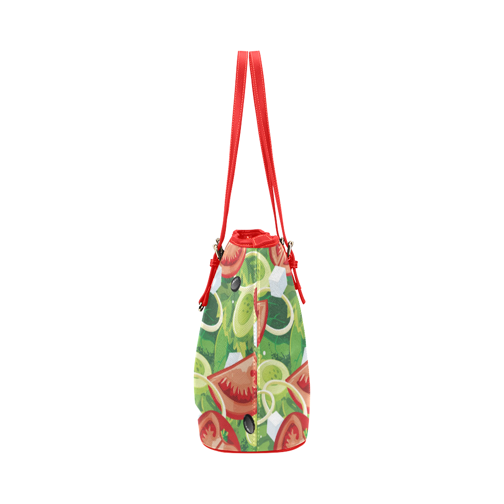 Fruits and Vegetables Food Pattern Leather Tote Bag/Large (Model 1651)