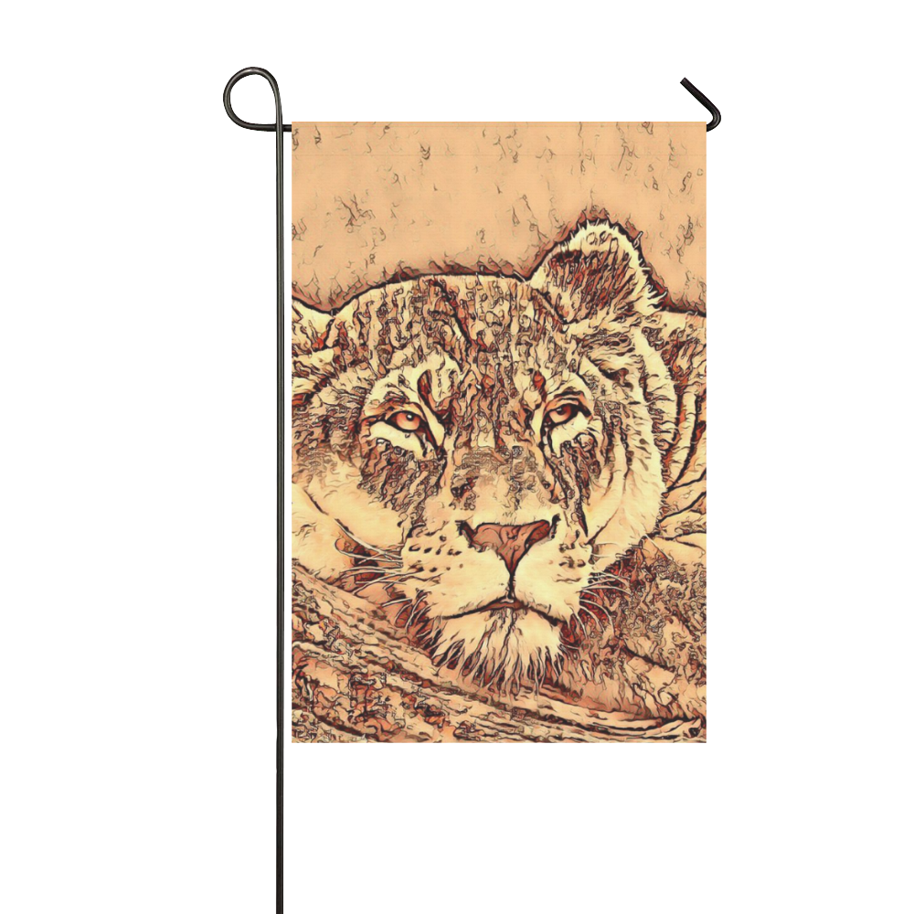 Animal ArtStudio Amazing Lion by JamColors Garden Flag 12‘’x18‘’（Without Flagpole）