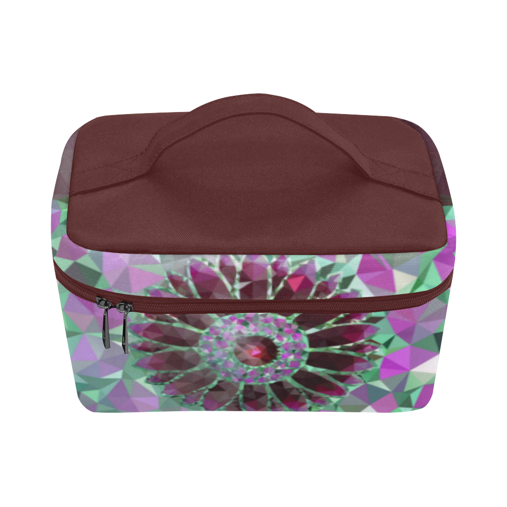 Red Mosaic Flower Cosmetic Bag/Large (Model 1658)