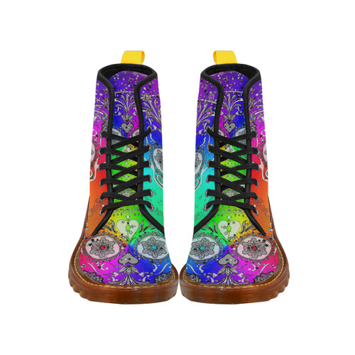 psychedelic Pop Skull 317F by JamColors Martin Boots For Women Model 1203H