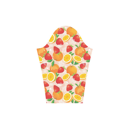 Strawberry Orange Hearts Fruit Pattern Round Collar Dress (D22)