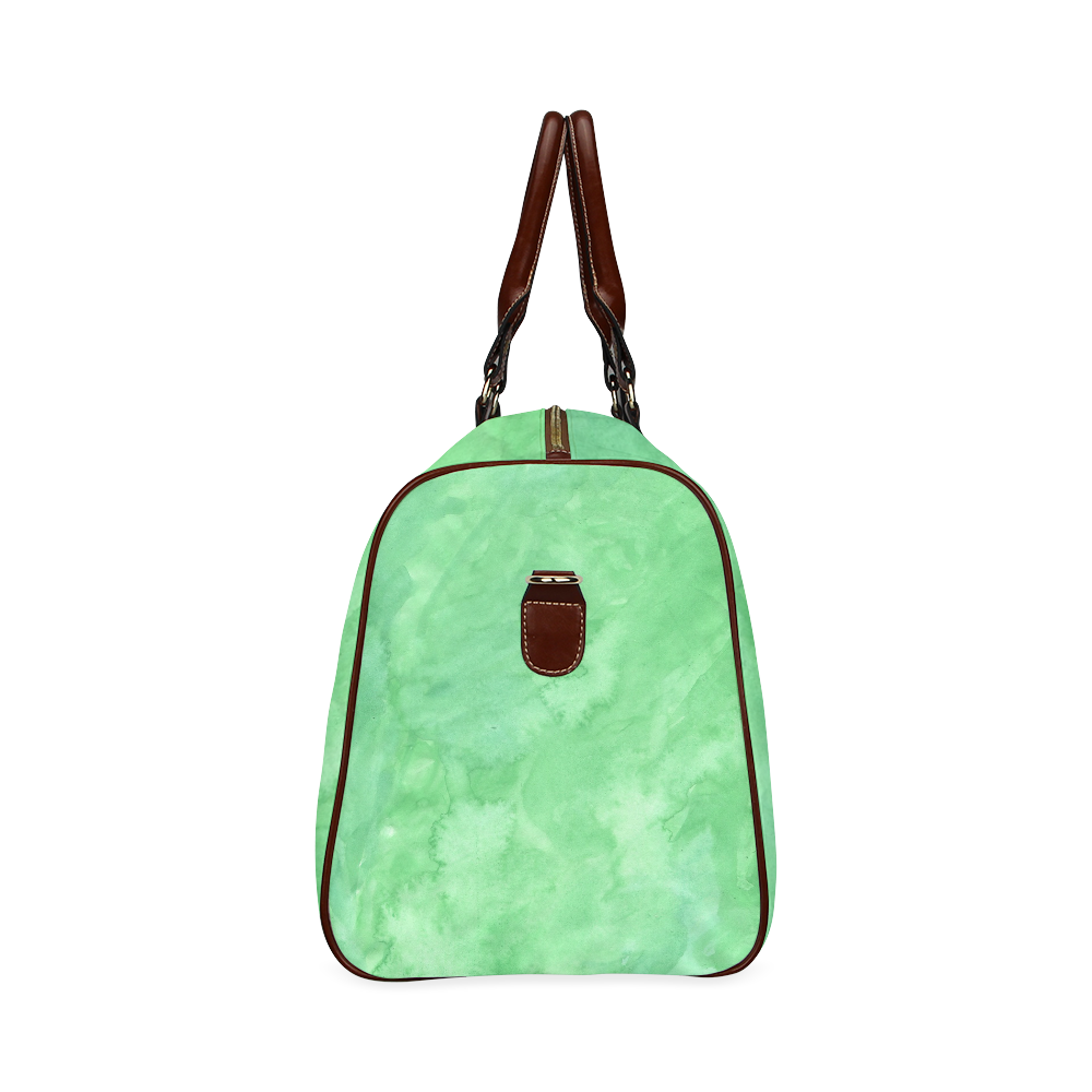 green fluid watercolors Waterproof Travel Bag/Large (Model 1639)