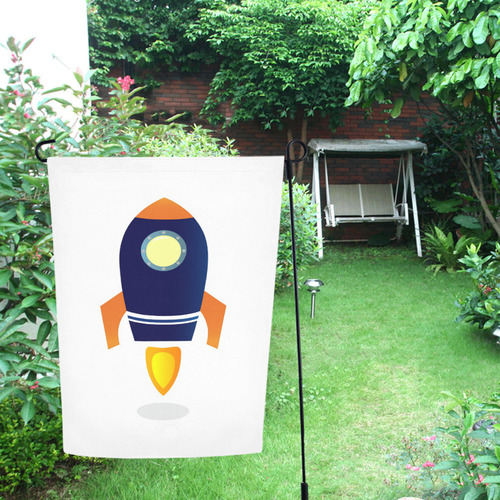 Spaceship : Blue garden flag edition Garden Flag 12‘’x18‘’（Without Flagpole）