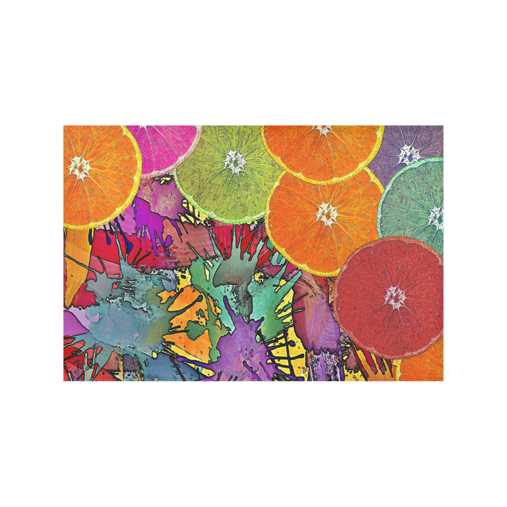 Pop Art Pattern Mix ORANGES SPLASHES multicolored Placemat 12''x18''