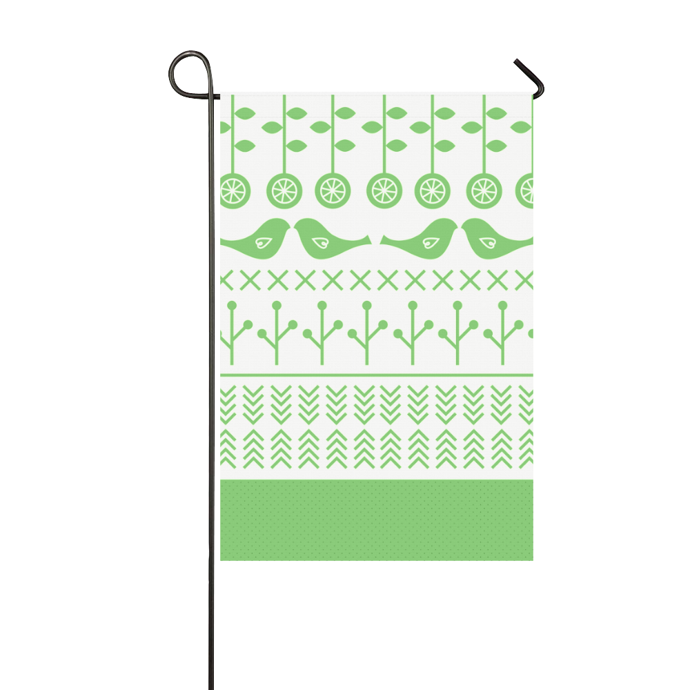 Green Folk birds designers Flag edition Garden Flag 12‘’x18‘’（Without Flagpole）