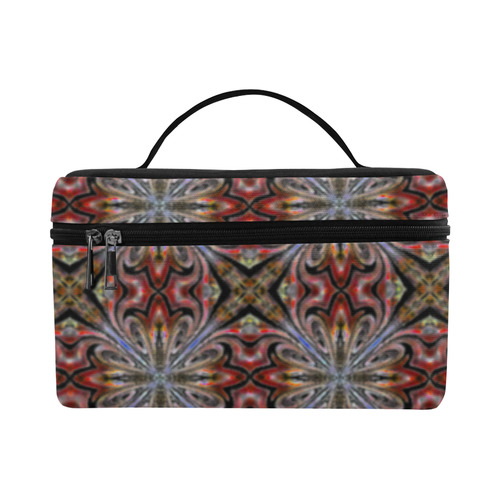 Maroon Geometric Cosmetic Bag/Large (Model 1658)