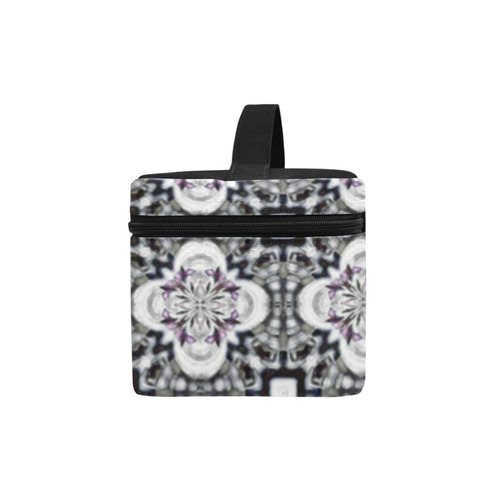 Black and Purple Geometric Cosmetic Bag/Large (Model 1658)