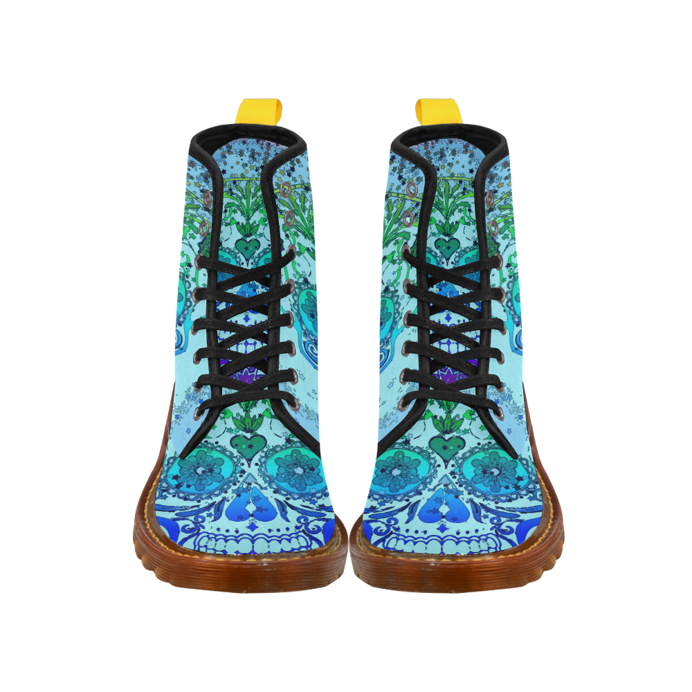 psychedelic Pop Skull 317D by JamColors Martin Boots For Women Model 1203H