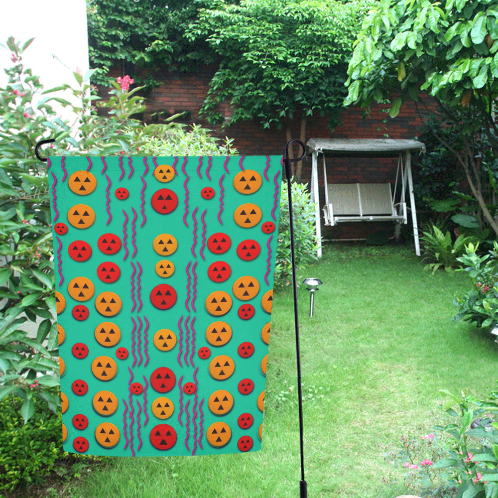 Pumkins dancing in the season pop art Garden Flag 12‘’x18‘’（Without Flagpole）