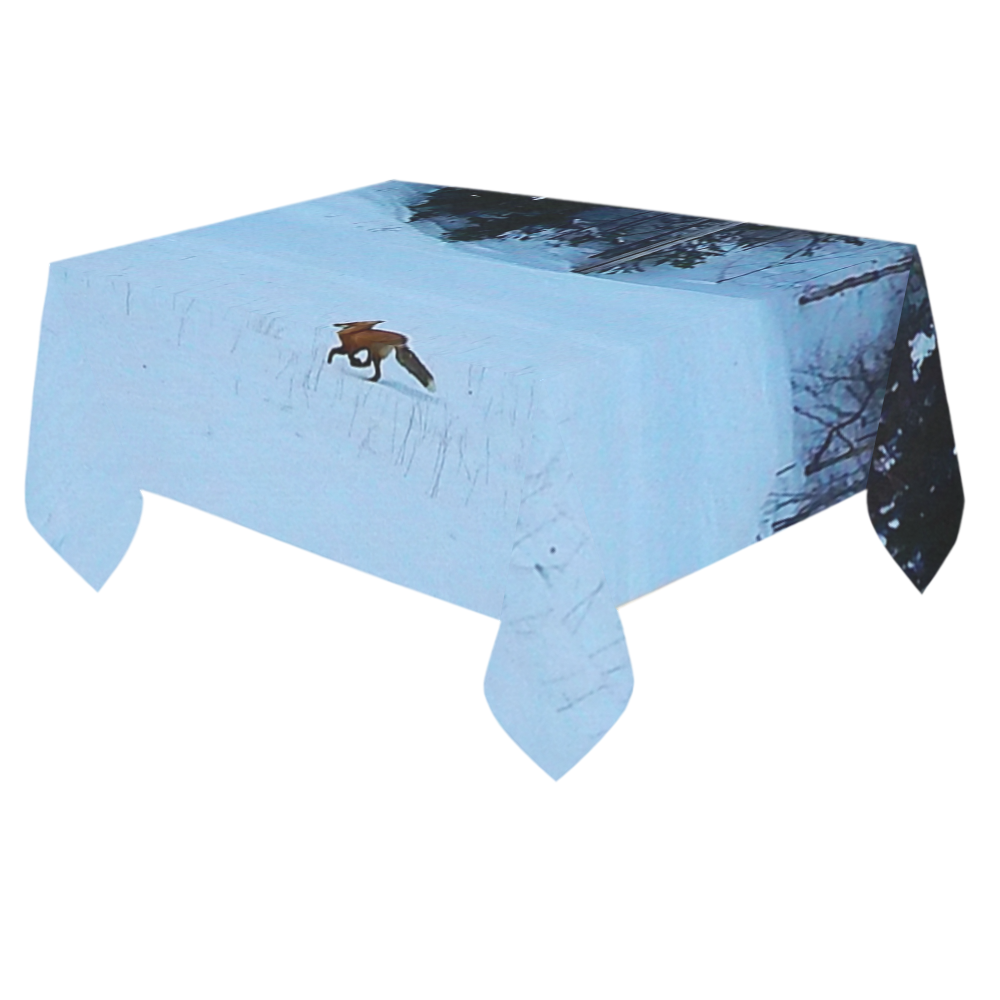 Fox on the Run Cotton Linen Tablecloth 60"x 84"