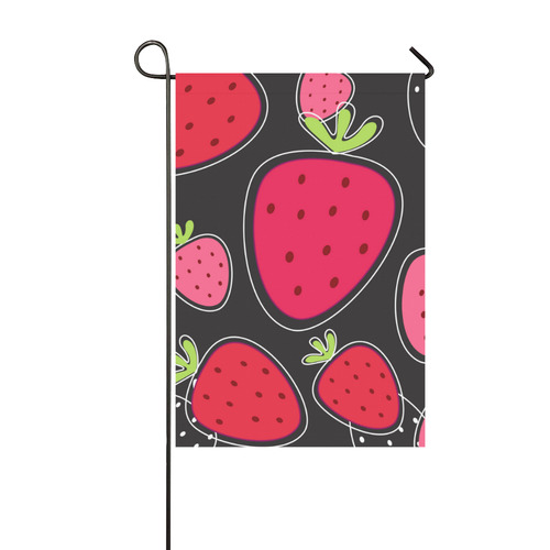 Flag with Strawberries : Original summer art collection Garden Flag 12‘’x18‘’（Without Flagpole）