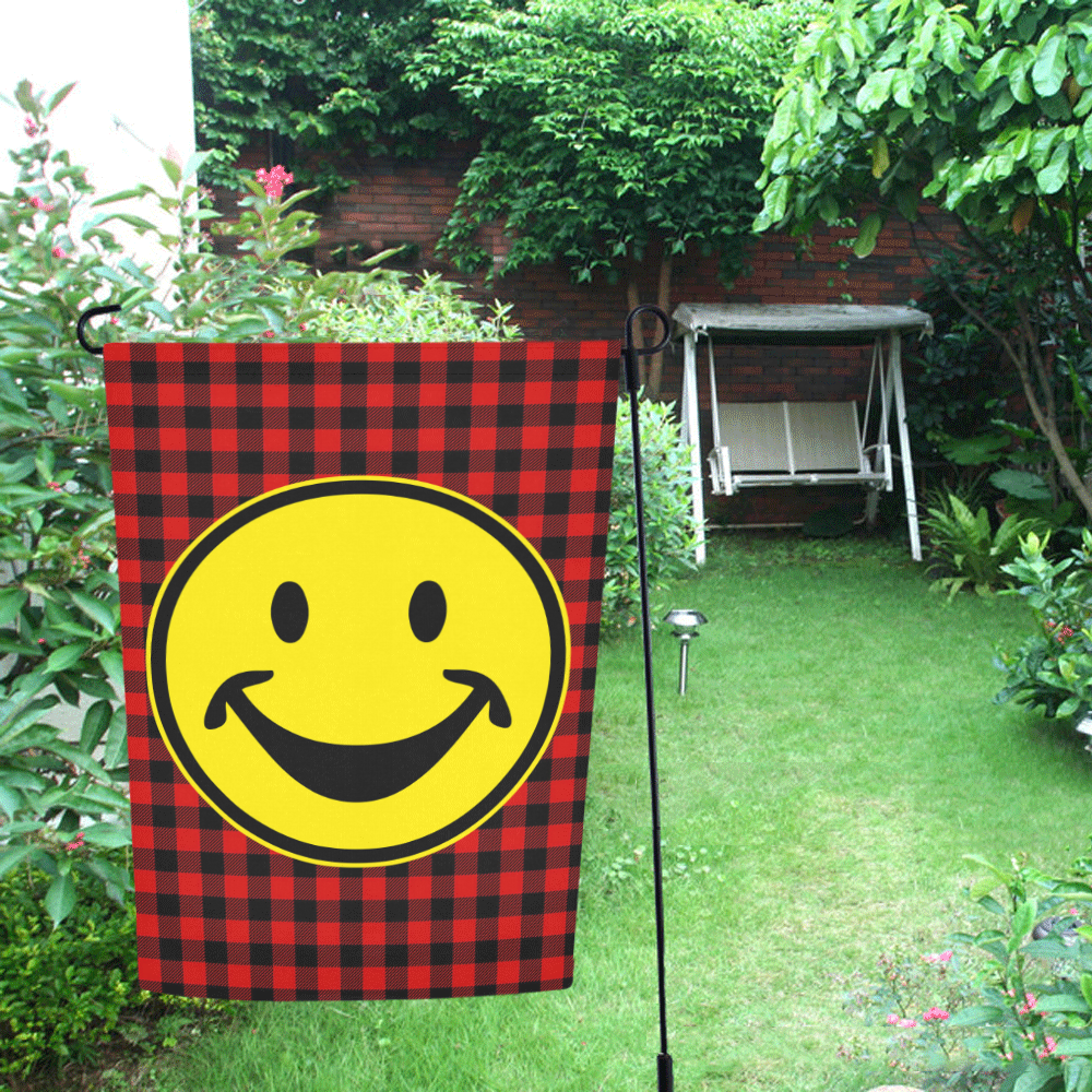 Funny Lumberjack yellow SMILEY for happy people Garden Flag 12‘’x18‘’（Without Flagpole）