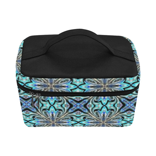 Blue X Geometric Cosmetic Bag/Large (Model 1658)