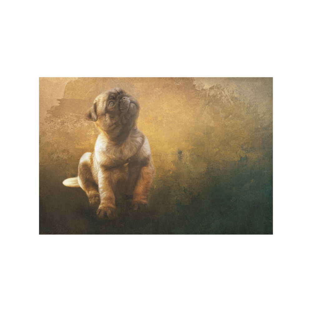 Cute painting pug puppy Placemat 12’’ x 18’’ (Set of 2)
