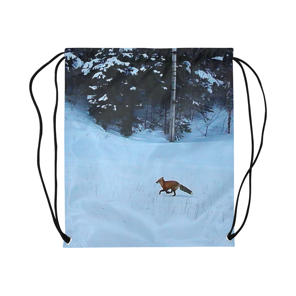 Fox on the Run Large Drawstring Bag Model 1604 (Twin Sides)  16.5"(W) * 19.3"(H)