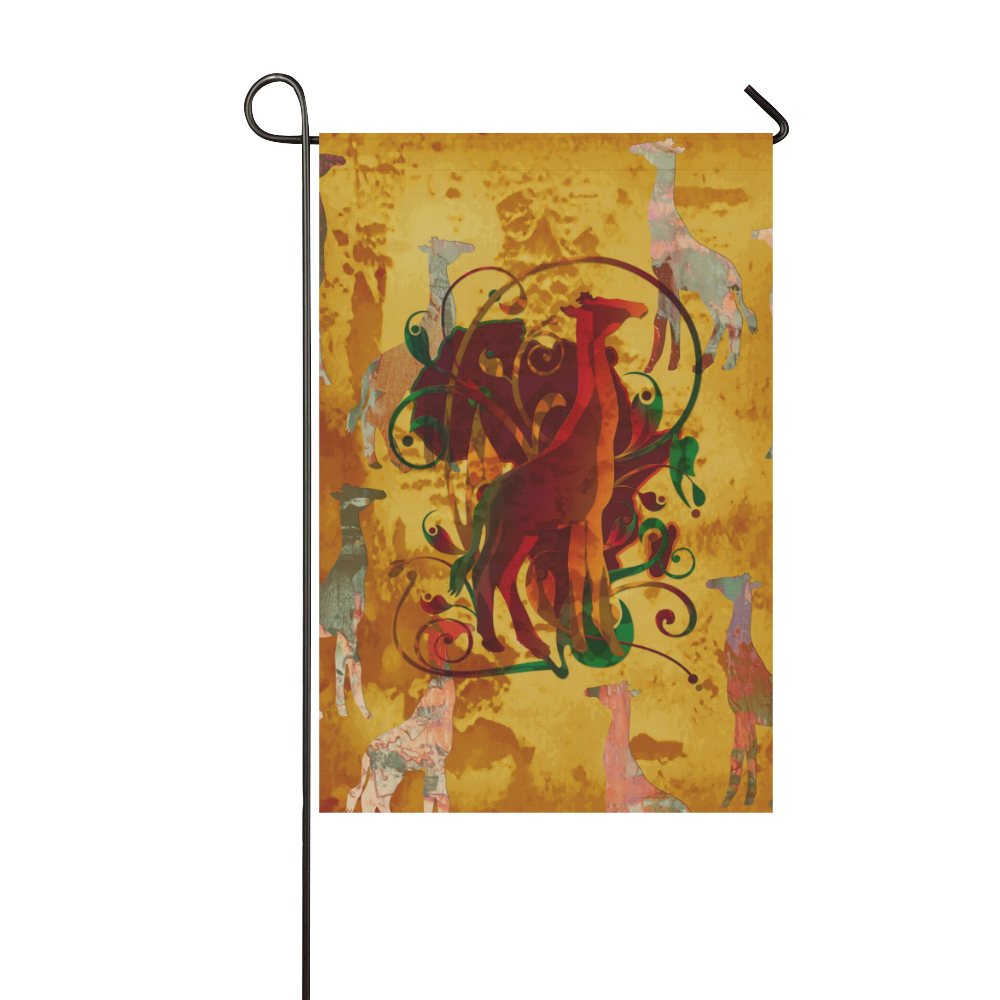 Magic Africa Giraffes Ornaments grunge Garden Flag 12‘’x18‘’（Without Flagpole）