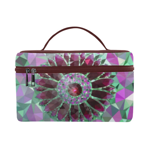 Red Mosaic Flower Cosmetic Bag/Large (Model 1658)