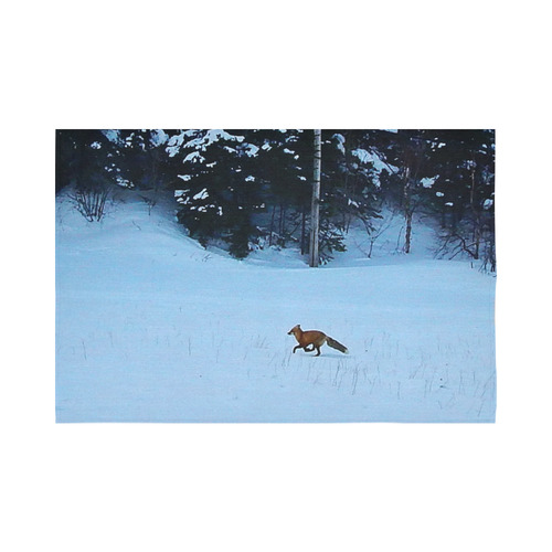 Fox on the Run Cotton Linen Wall Tapestry 90"x 60"