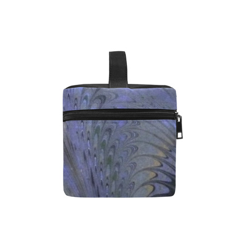 Retro Marbleized Waves Blue Cosmetic Bag/Large (Model 1658)