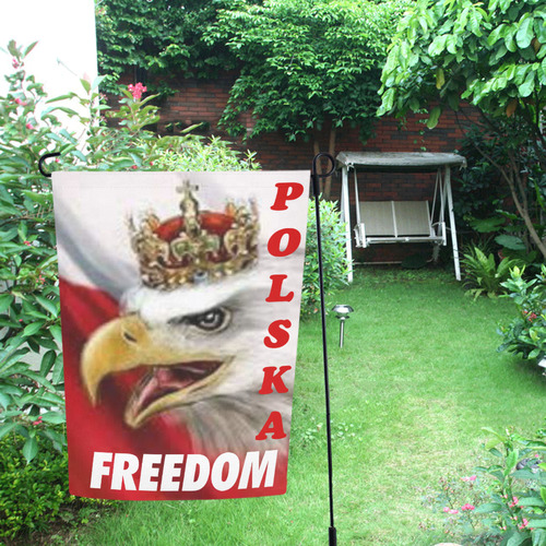 POLSKA POLAND FREEDOM FLAG WITH EAGLE Garden Flag 12‘’x18‘’（Without Flagpole）