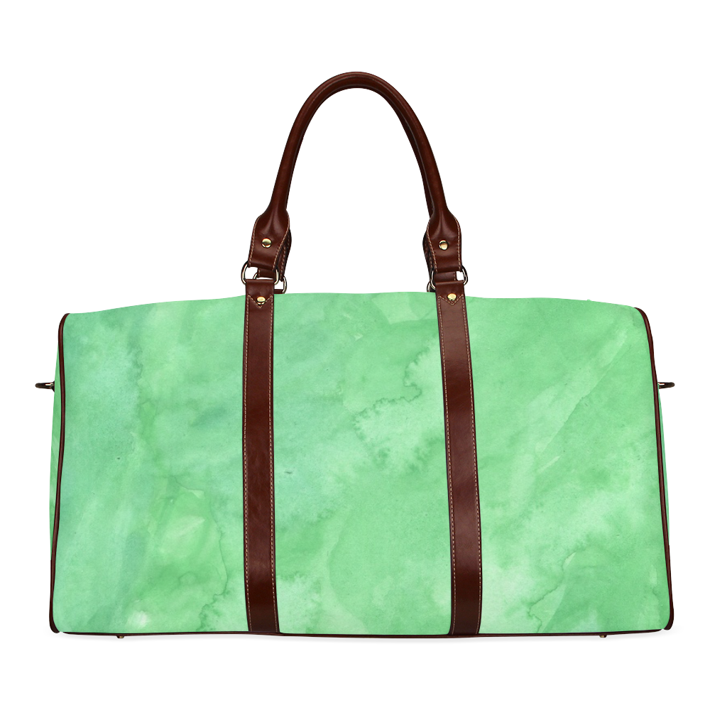 green fluid watercolors Waterproof Travel Bag/Large (Model 1639)
