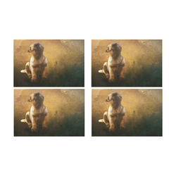 Cute painting pug puppy Placemat 12’’ x 18’’ (Four Pieces)