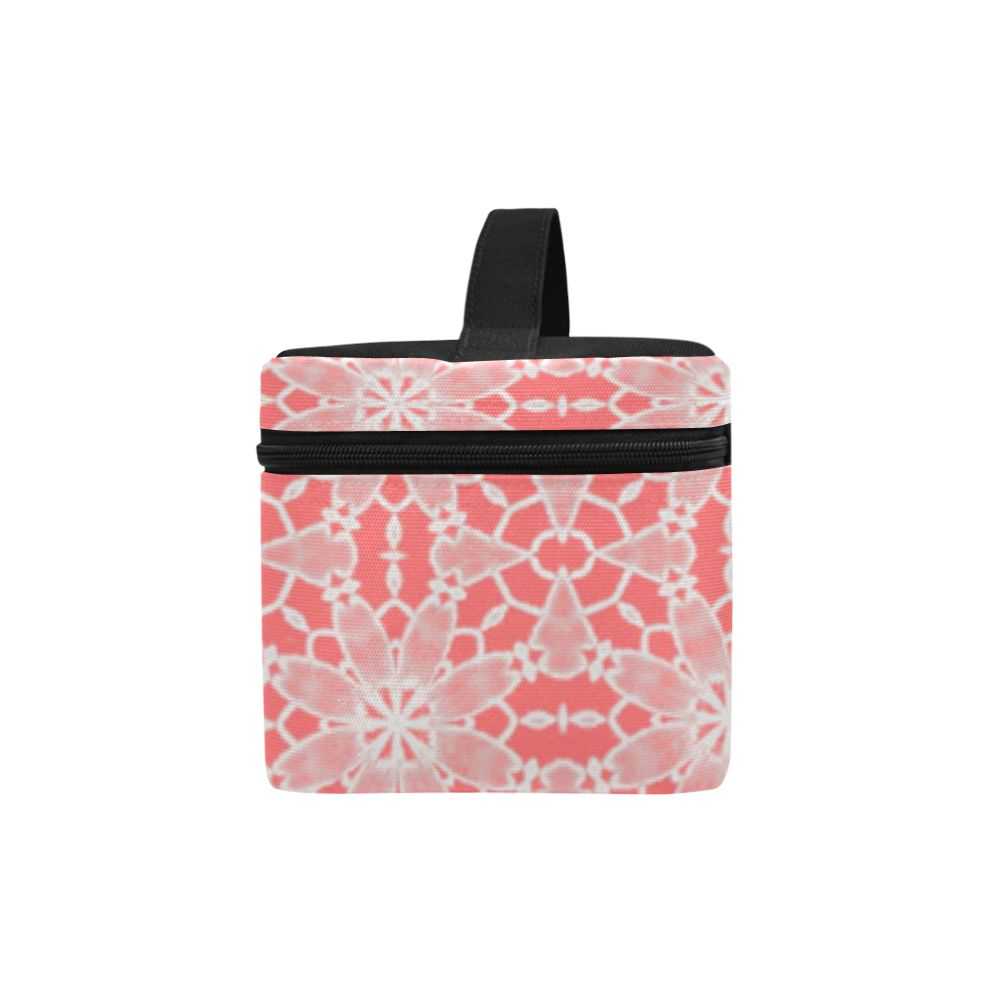 Sexy Coral Lace Cosmetic Bag/Large (Model 1658)
