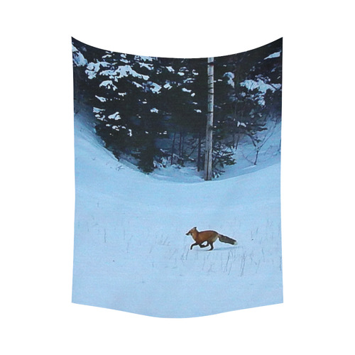 Fox on the Run Cotton Linen Wall Tapestry 60"x 80"