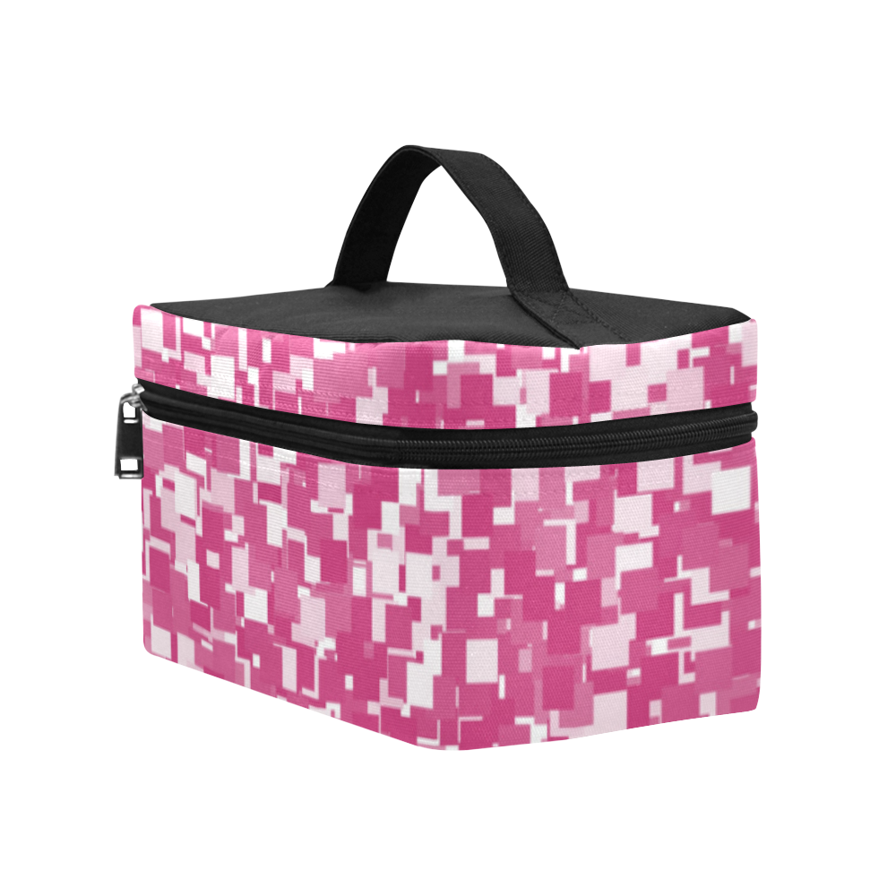 Pink Yarrow Pixels Cosmetic Bag/Large (Model 1658)