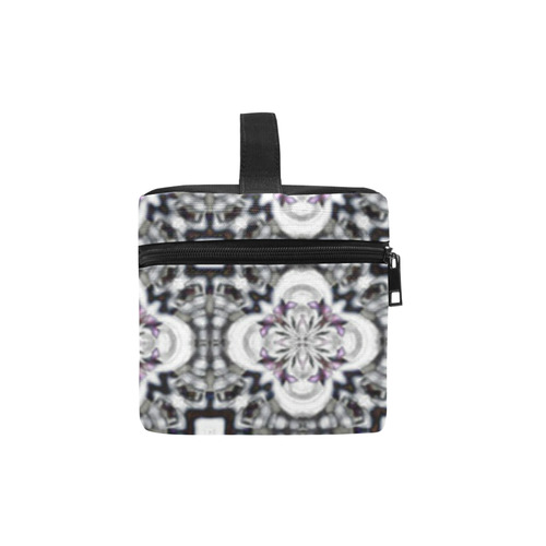 Black and Purple Geometric Cosmetic Bag/Large (Model 1658)