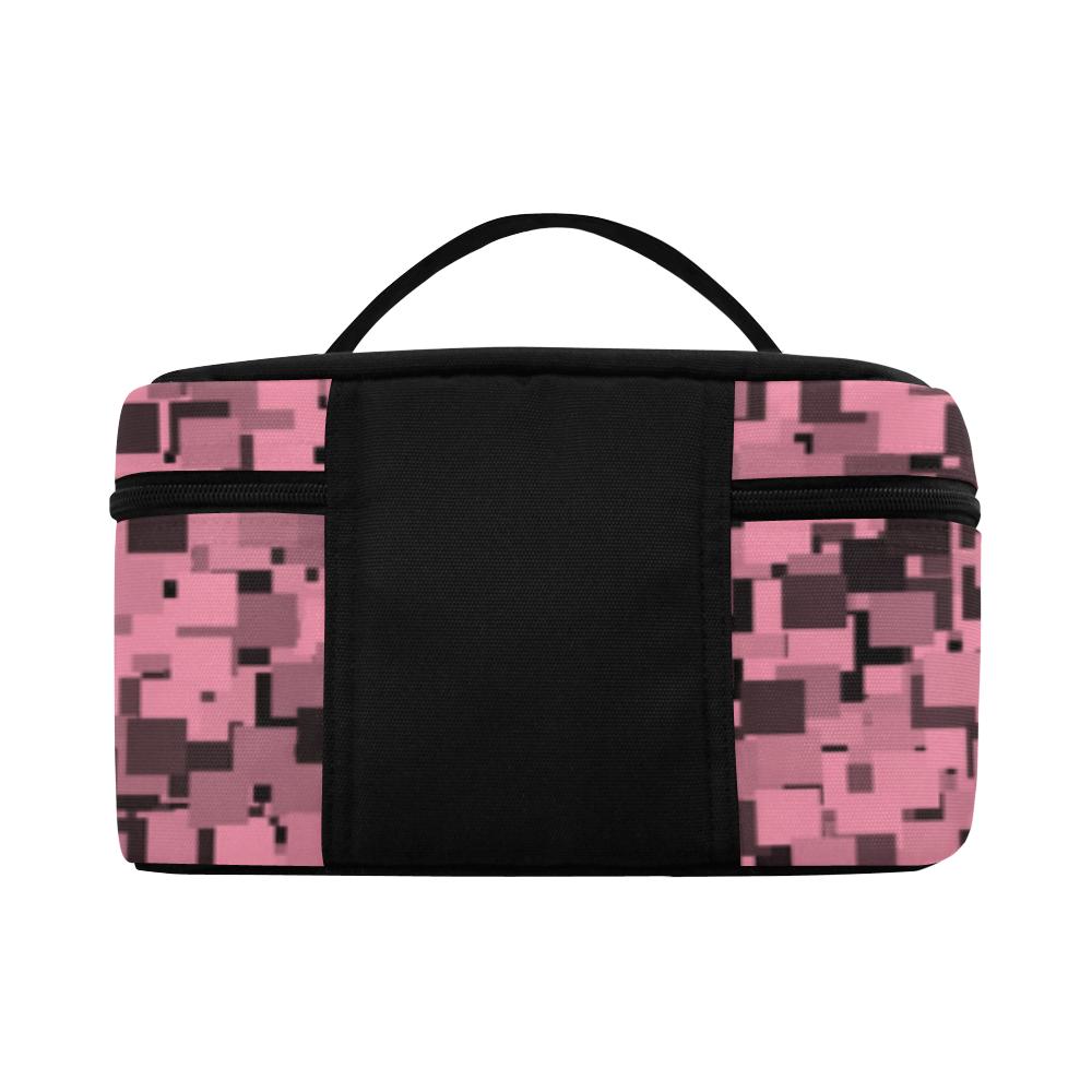 Pink and Gray Pixels Cosmetic Bag/Large (Model 1658)