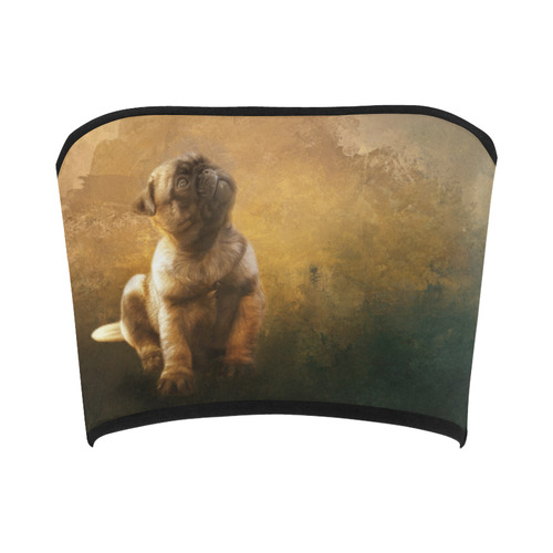 Cute painting pug puppy Bandeau Top