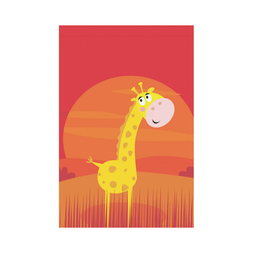 Flag with Giraffe : yellow, red Garden Flag 12‘’x18‘’（Without Flagpole）