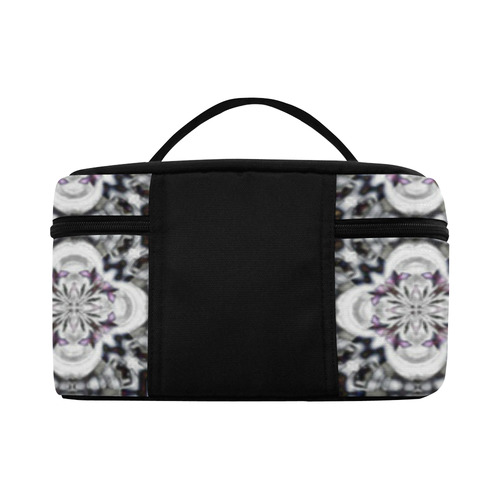 Black and Purple Geometric Cosmetic Bag/Large (Model 1658)